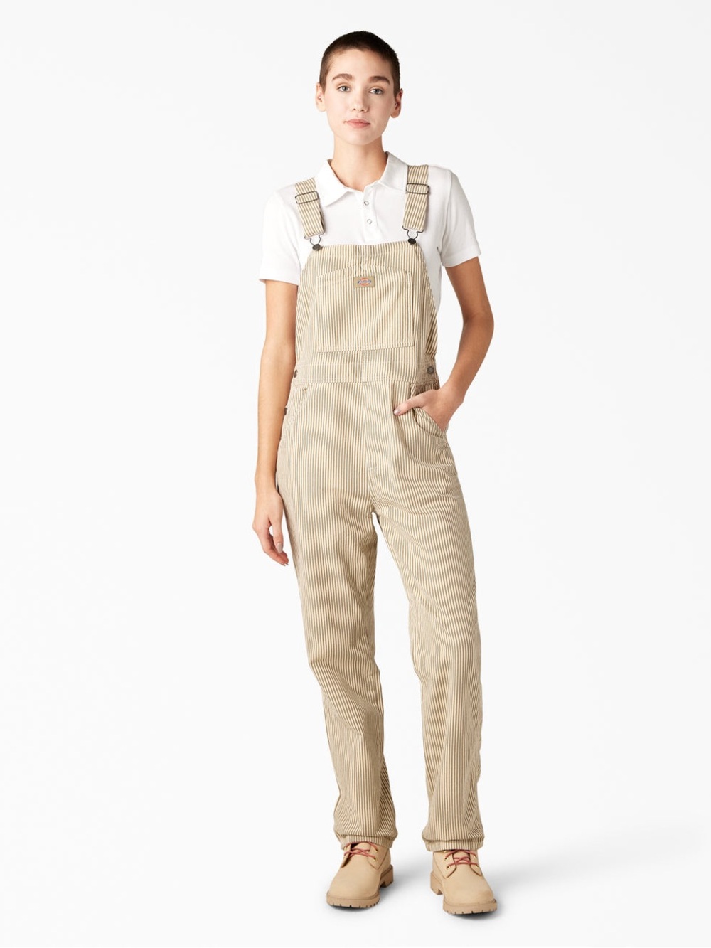 Dickies Women’s Regular Fit Hickory Stripe Bib Overalls Size XS